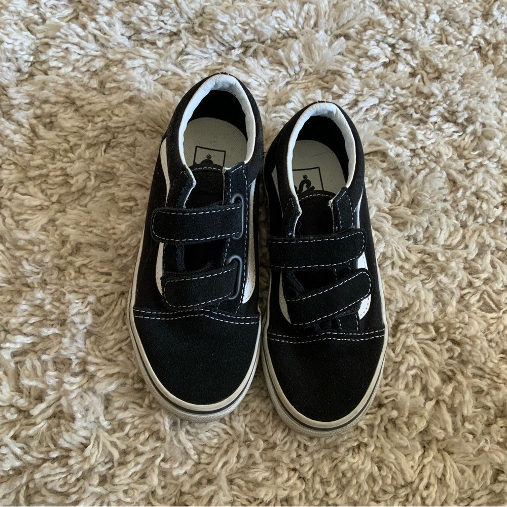 Vans Kids Black Velcro Sneakers